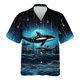 thumbnail image 3 of Camisa hawaiana con estampado 3D de ballena asesina para hombre, blusas con estampado de animales de ballenas azules, camisetas Aloha unisex, blusas cómodas de manga corta, 3 of 5