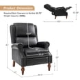 thumbnail image 4 of Manual Leather Recliner Chair with Rolled Arms Nailhead Trim for Living Room Black, 4 of 7