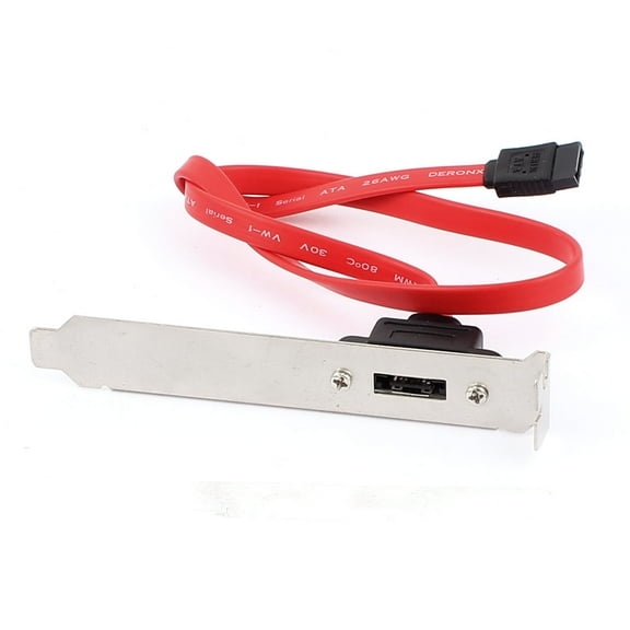 PCI Backplate Bracket Port ESATA to Internal SATA Adapter Cable Red