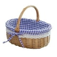 thumbnail image 4 of Ohmyroo Wicker Woven Storage Basket With Handle Linen Lining Versatile Bread Fruit Organizer For Home Party Picnic, 4 of 7