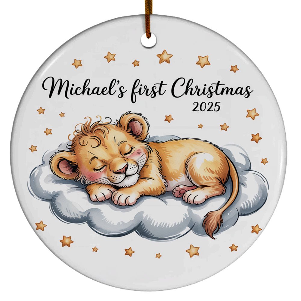 Keepsake Lion Baby's First Christmas 2025, Lion First Christmas Ornaments Gifts for Kids Boy Girl, Lion Baby's First Christmas Ornament