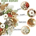 thumbnail image 5 of Thanksgiving Farmhouse Fall Door Wreath Fall Autumn Wreath Autumn Wreath White Pumpkin And Maple Leaf Wreath For Front Door Festival Decorations Outdoor Hallo Cat for Front Door 36 in Wreath Valentine, 5 of 9
