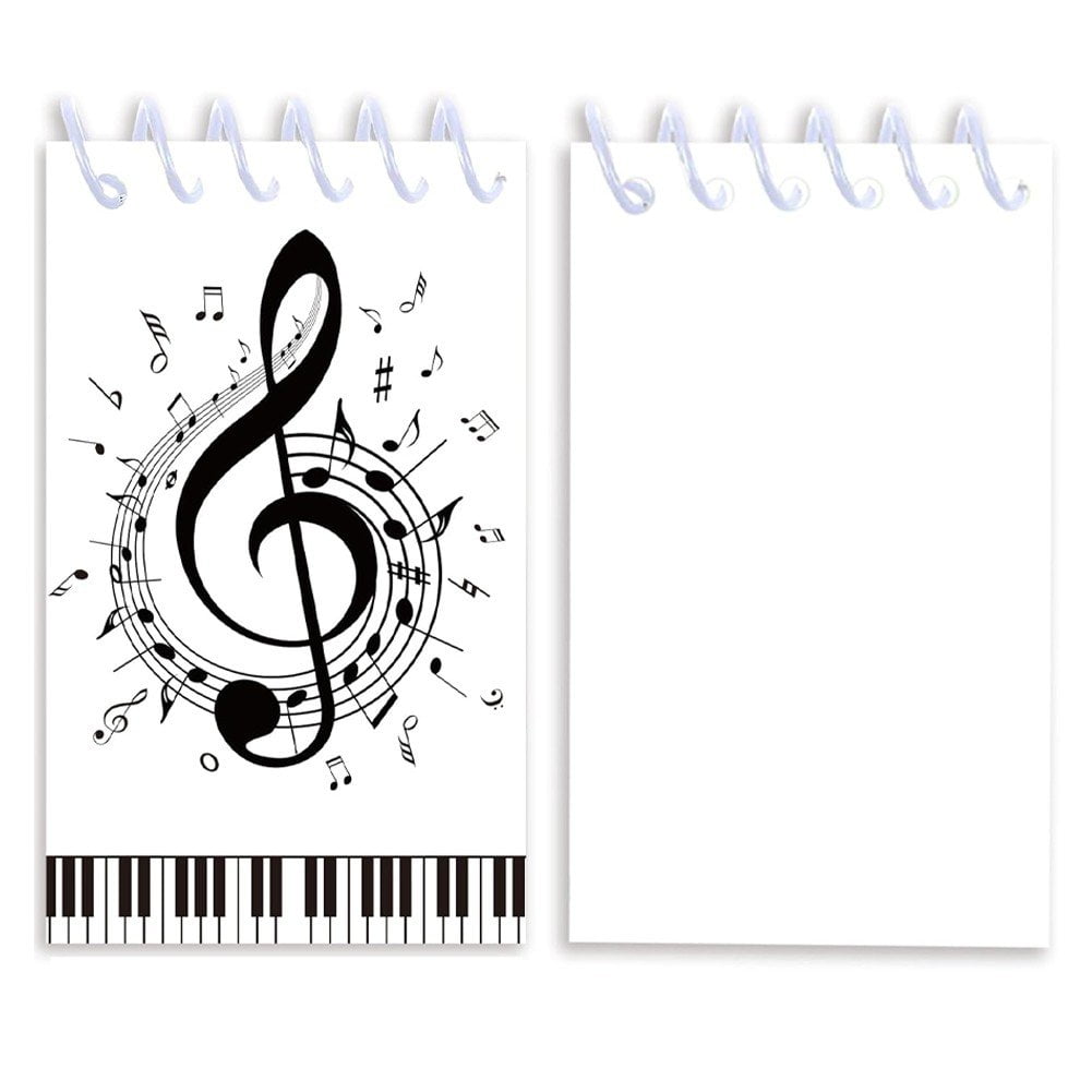 Mini Notebook, 16 Pcs Spiral Small Notebooks Memo Note Pads, Music Themed Pocket Notepad for Office Party Favor Gifts and Goodie Bags