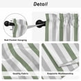thumbnail image 5 of Sage Green Stripe Kitchen Curtains, Geometric Grey White Vertical Striped Light Filtering Window Curtain Panels, 2Pcs Rod Pocket Window Treatments Set for Study Room Bathroom Bedroom 52x54 Inches, 5 of 9