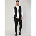 thumbnail image 3 of Chalecos Con Cuello En V Para Hombre, Bolsillos Sin Mangas, Chaleco Informal Negro S, 3 of 7