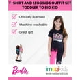 thumbnail image 2 of Conjunto de camiseta y leggings para niñas pequeñas de Barbie, color rosa y negro, 2 of 6