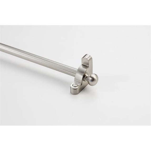 Zoroufy 01402-03414 48 in. Heritage Solid Stair Rod Set Regular Brackets Round Finial in Satin Nickel