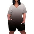 thumbnail image 1 of Jamicy Combishort Court pour Femmes Cadeau pour Femmes Combinaison Ample Décontractée à Manches Courtes avec Fermeture Éclair, 1 of 5