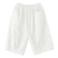 thumbnail image 4 of MDUKONU Women's Stylish Linen Shorts Breathable Below Knee Fade Resistant White XXL, 4 of 4