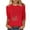 Red, variant on LYEAA Ladies Three Quarter Sleeve Crew Neck Tops Elastic Cotton Casual Solid Color T-Shirt Comfortable Housewear Basic Tee for Summer Black S