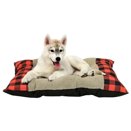 Plaid Tufted Plush Pet Bed, 27