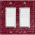 thumbnail image 1 of Metal Light Switch Plate Outlet Cover Elegant Burgundy Gold Letter Damask LET018, 1 of 13
