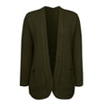 thumbnail image 6 of Ediodpoh Women Casual Solid Crochet Sweater Cardigan Loose Long Sleeve Pocket Long Coat Cardigan Sweaters for Women Green L, 6 of 7