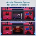 thumbnail image 3 of Bestier TV Stand for 75", TV Table with LED Light for Living Room, Black Marble, 3 of 8