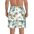 thumbnail image 3 of Kdxio Watercolor Leaves Pattern Mens Casual Shorts - Drawstring Summer Beach Sports Shorts for Men, 3 of 9