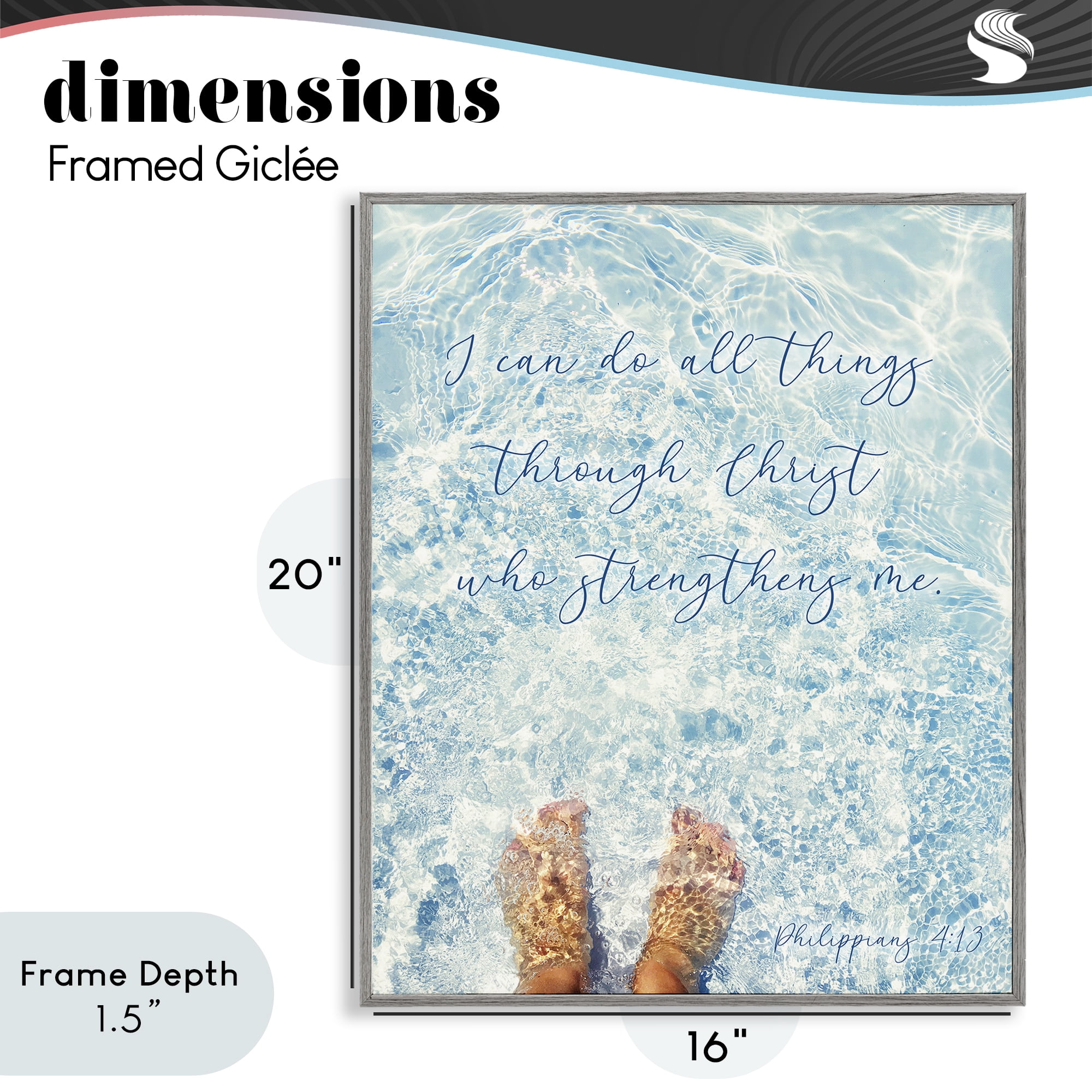 Stupell Industries I Can Do All Things Gray Framed Giclee Art, design by Sarah Jane