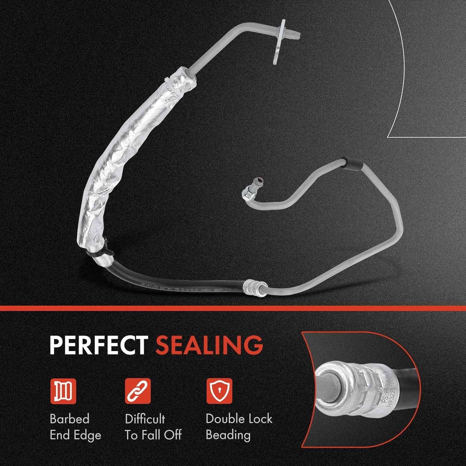 A-Premium Power Steering Pressure Hose Line Assembly Compatible with Chevrolet Malibu 2006-2010 & Pontiac G6 2006-2010 & Saturn Aura 2007-2008, 3.5L 3.9L FWD, Pump to Gear/Rack