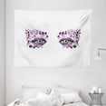 thumbnail image 1 of Eyelash Tapestry, Fantasy Look with Abstract Floral Makeup Design Dots Violet Summer Blossoms, Wall Hanging for Bedroom Living Room Dorm Decor, 80W X 60L Inches, Violet Lilac Grey, by Ambesonne, 1 of 2