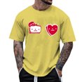 thumbnail image 1 of YDLCAFD Men's Print Theme T Shirt Printed Solid Color Short Sleeve Top, 1 of 4
