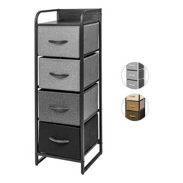 Mueble Buró Houzer Torre Moderno Organizador 4 Cajones Tela negra