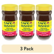 (3 pack) Cafe Bustelo, Espresso Style, Dark Roast Instant Coffee, 7.05 oz Jar
