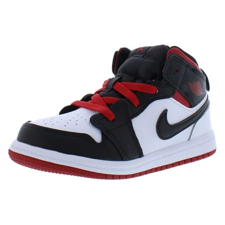 Nike Jordan 1 Mid Infant/Toddler Shoes Size 9, Color: White/Gym Red/Black