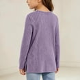 thumbnail image 6 of YUANxueke Girls Ribbed Knit Tunic Tops with Side Pockets Crewneck Long Sleeve Side Split Hem Casual Tops for 5-15 Years, 6 of 6