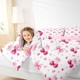 thumbnail image 3 of Erosebridal Bowknot Cherry Kids Bedding Comforter Set 7pcs, Love Heart King Bedding Sets, Pink Reversible, 3 of 7
