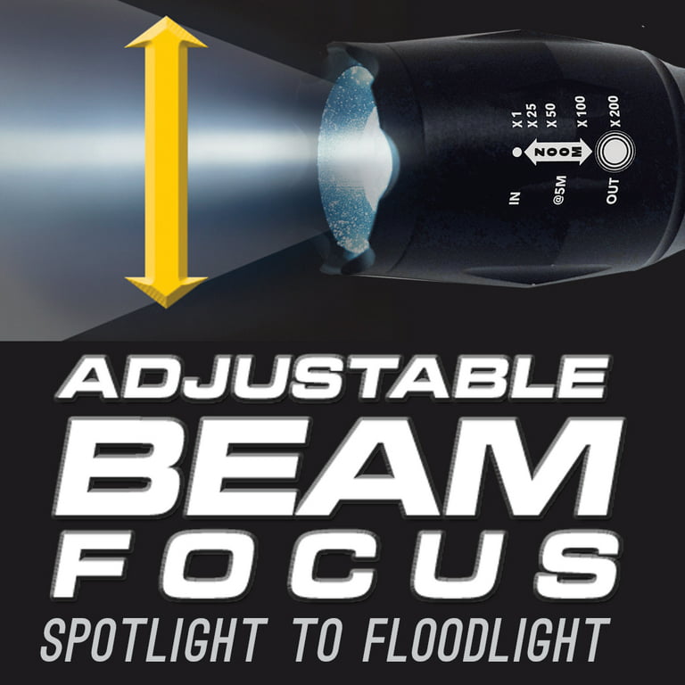 Atomic Beam USA Telebrands 1200 lumens Black LED Flashlight AAA Battery