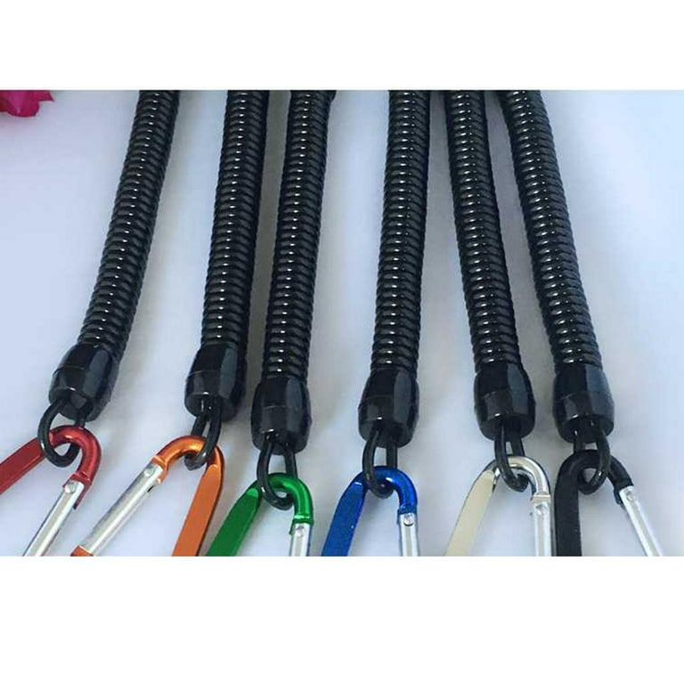 Fishing Lanyards Kayak Boating Heavy Duty Fishing Tool Safety Coil Lanyard  Retractable 120cm/39-47 White 