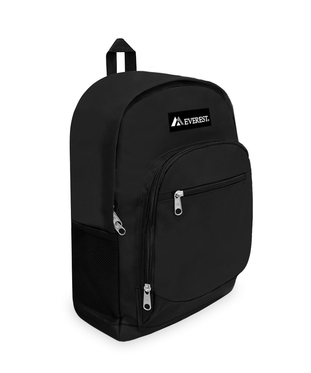 Everest Unisex Casual Backpack with Side Mesh Pocket, Black - image 2 of 4