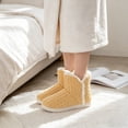 thumbnail image 5 of Xfvqtps Knit Slipper Boots for Womens up to Ankle Plush Lined Fuzzy Solid Color Slip on Soft Sole Memory Foam Non Slip Insulated Warm Winter Snow Boots Yellow, 5 of 9