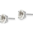thumbnail image 2 of 14K White Gold 6X4 Oval April/White Topaz Post Earrings (6 X 4) Made In United States xbe304, 2 of 5