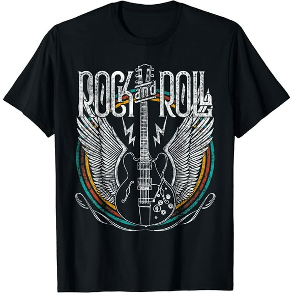 Vintage Retro 80s Rock & Roll Music Guitar Wings T-Shirt T-Shirt