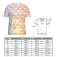 thumbnail image 2 of Mermaid Fish Scales Women's Short Sleeve T-Shirt Crew Neck Casual Summer Trendy Loose Fit Tops, 2 of 6