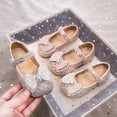 thumbnail image 5 of XIMIN Girls Rhinestone Bow Mary Jane Flats Princess Dress Shoes Non Slip Soft Sole Cute Casual Shoes Summer Party Wear for Kids (Pink, 5.5-6 Years), 5 of 9