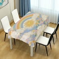 thumbnail image 4 of Yayeee Tablecloths 60" x 90" Rectangle Wrinkle Resistant Party Table Cover, Purple Rainbow Clouds, 4 of 8