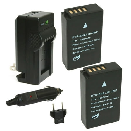 Replacement for Nikon Coolpix P1000 Battery (2-Pack, 1200mAh) and Charger