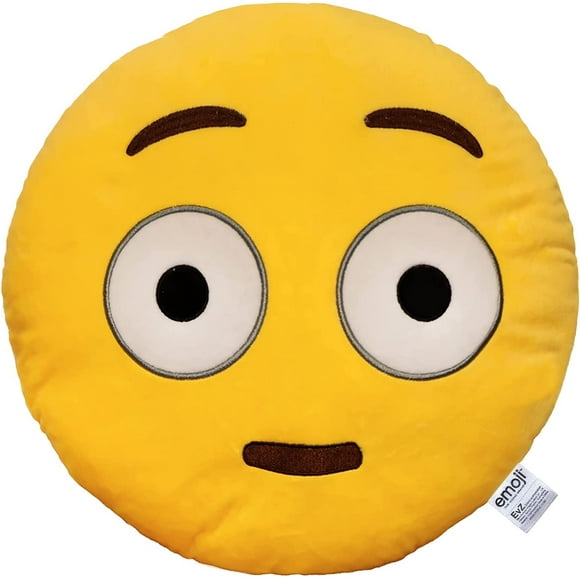 Coussin Émoticône Visage Vierge en Peluche Douce, 32cm Jaune Cadeaux d'Anniversaire Cadeau de Noël pour Amis Enfants Adultes