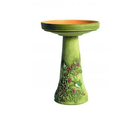 Birds Choice Burley Clay Handpainted Hummingbird Birdbath
