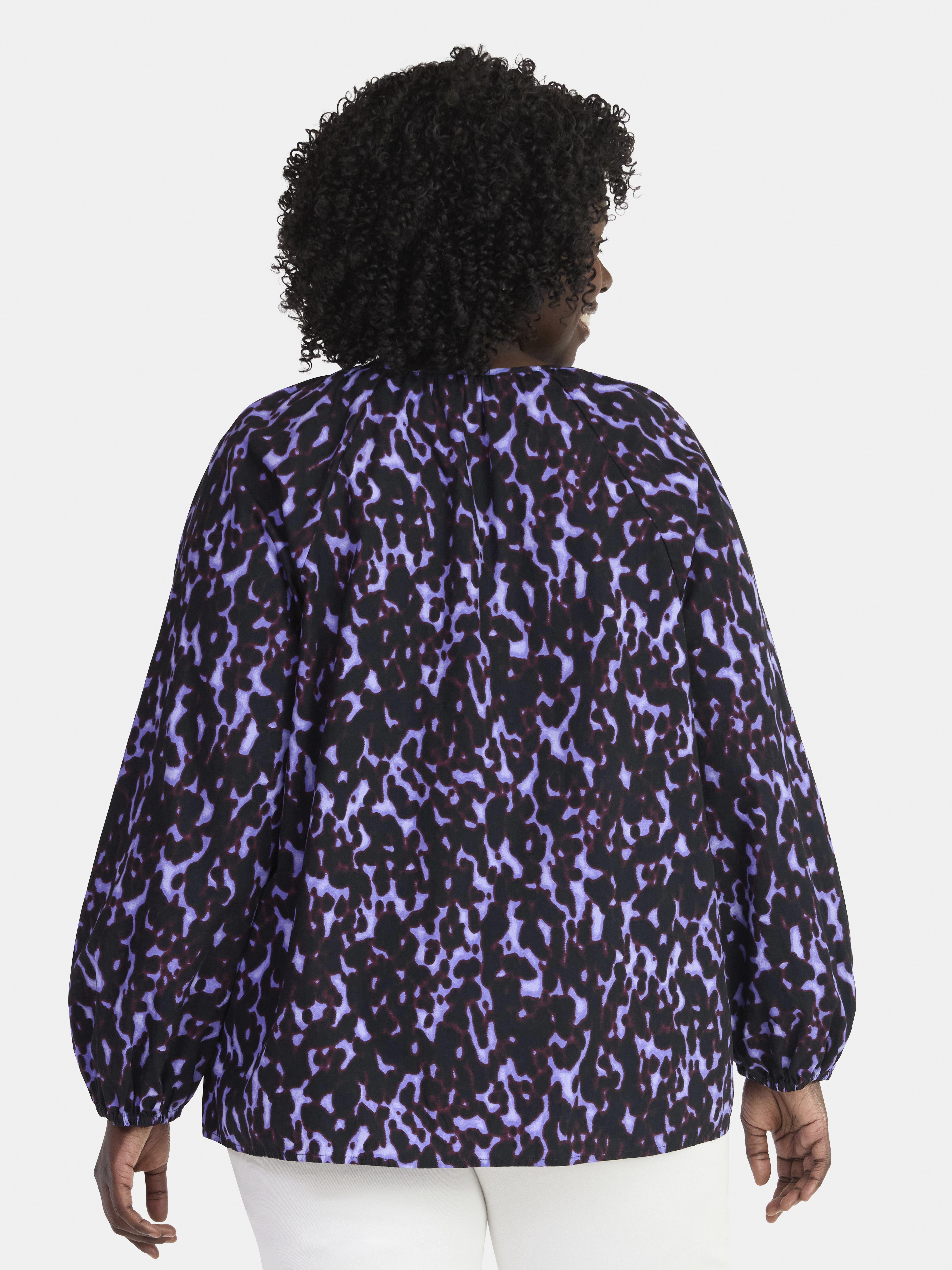Terra & Sky Women's Plus Size Tie Front Blouse with Long Sleeves, Sizes 0X-4X