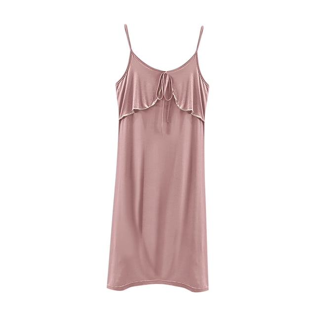 Timegard Vêtements de Nuit pour Femmes Pyjamas Grande Taille Bretelles Spaghetti Col Rond Décontracté Ample Doux Robes Pjs