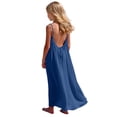thumbnail image 2 of dazeni Teen Girls Backless Cami Dresses Spaghetti Strap Sleeveless House Dress Long Sundress with Back Tie Summer Beach Clothes, 2 of 8