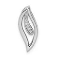 thumbnail image 3 of Sterling Silver Rhodium-plated Cubic Zirconia Journey Leaf Slide Pendant, 3 of 5