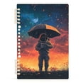 thumbnail image 7 of FORMRS 1-Subject Spiral Notebook 8" x 5" College Ruled 60 Refillable Sheet A5 Hard Cover, 2 Pack, Astronaut at Dawn, 7 of 7