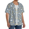 thumbnail image 2 of Sikiie Sleep Rabbit Men's Wrinkle Free Untucked Cuban Shirt Business Casual Button Down Shirts Short Sleeve Shirt3X-Large, 2 of 5