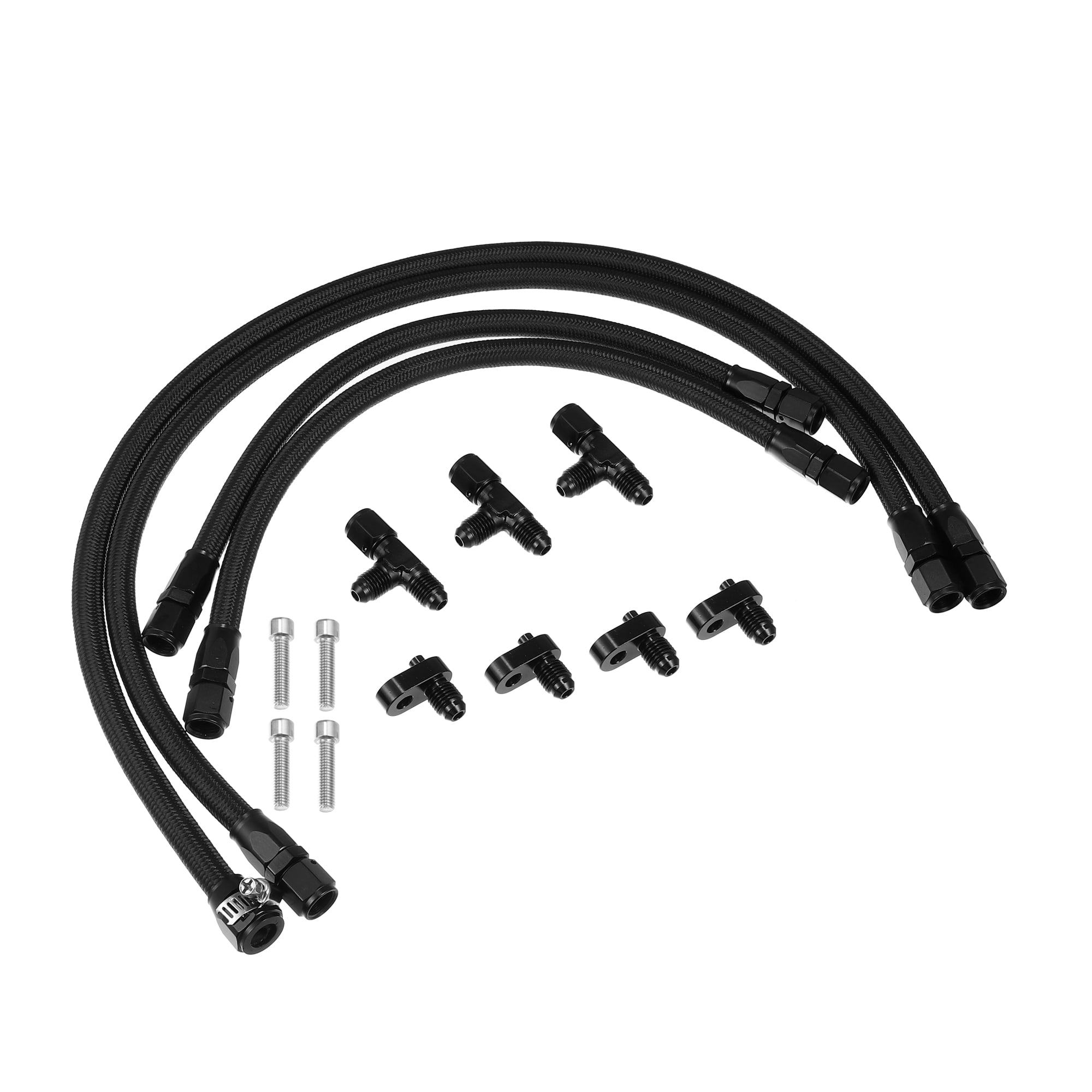 4AN Fuel Line Kit AN4 Braided Nylon Fuel Line Hose for LS1 LS6 LS2 LM7 Coolant Crossover 1 Set