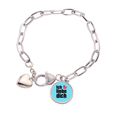 thumbnail image 1 of German Dialect I Love You Text Title Heart Chain Bracelet Jewelry Charm Fashion, 1 of 3