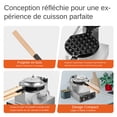 thumbnail image 4 of VEVOR Commercial Bubble Waffle Maker, 1400W Egg Pancake Baker Machine, Non-Stick Stainless Steel Egg Bubble Puff, 180° Rotatable, Temp and Time Control, Wooden Handle, for Restaurant Bakery Snack Bar, 4 of 9