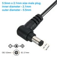 thumbnail image 2 of Uxcell 5Ft 5.5mm x 2.1mm Male to Female DC Power Cable, Right Angle Wire Adapter Coiled Extension Cable Cord, 2 of 5